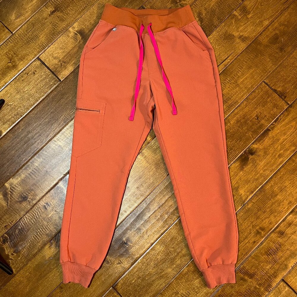 Figs High Waist Zamora Jogger Scrub Pants Nurse Doctor 3186‎ Terracotta X-Small